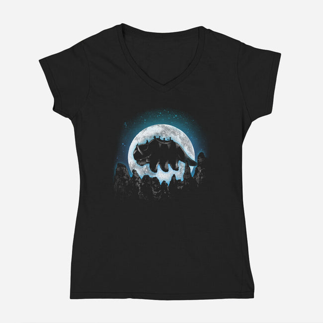 Moonlight Bison-womens v-neck tee-fanfreak1