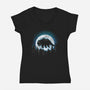 Moonlight Bison-womens v-neck tee-fanfreak1