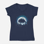 Moonlight Bison-womens v-neck tee-fanfreak1