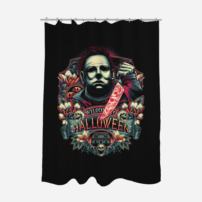Welcome to Halloween-none polyester shower curtain-glitchygorilla