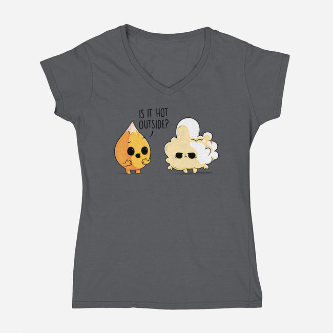 Hot Outside-womens v-neck tee-Naolito