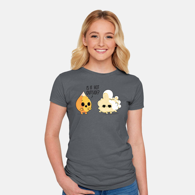 Hot Outside-womens fitted tee-Naolito