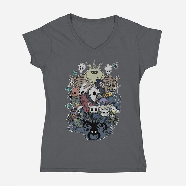 Hollow Party-womens v-neck tee-JailbreakArts
