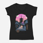 Pagoda Wave Aesthetics-womens v-neck tee-vp021
