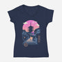 Pagoda Wave Aesthetics-womens v-neck tee-vp021