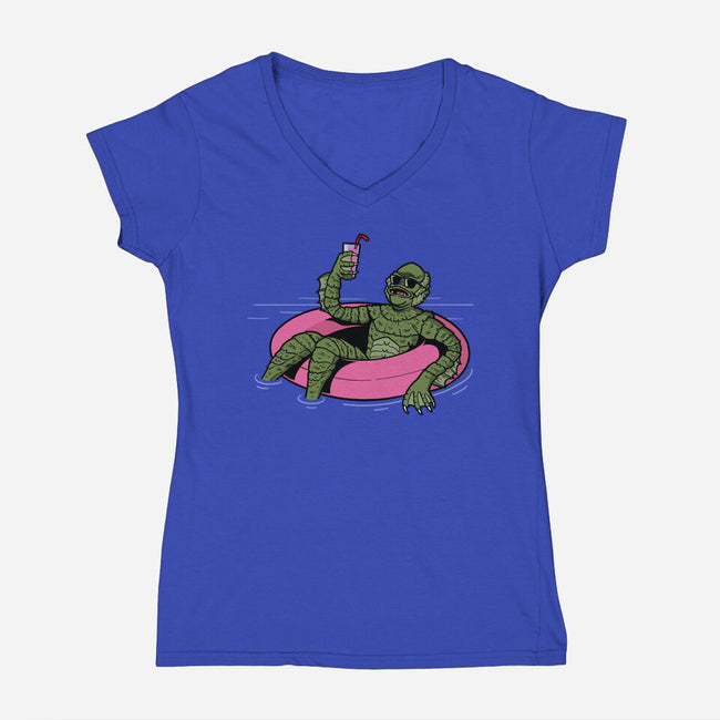 Black Lagoon Vibes-womens v-neck tee-jasesa