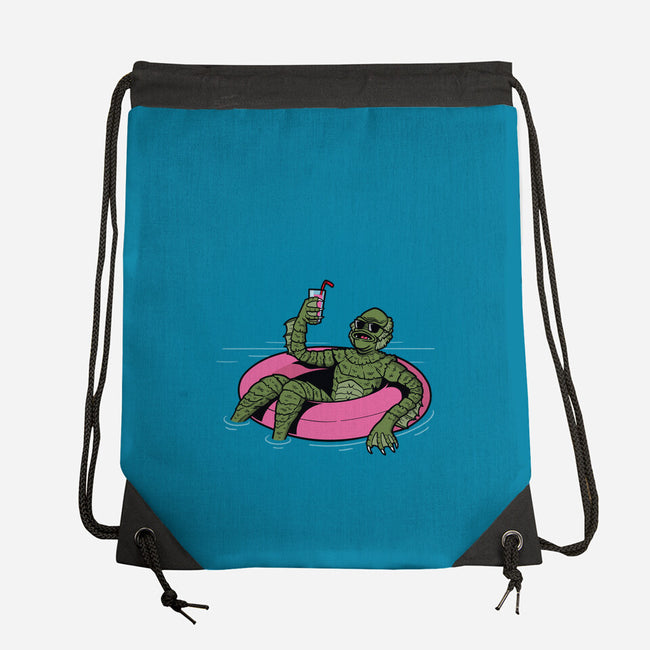 Black Lagoon Vibes-none drawstring bag-jasesa