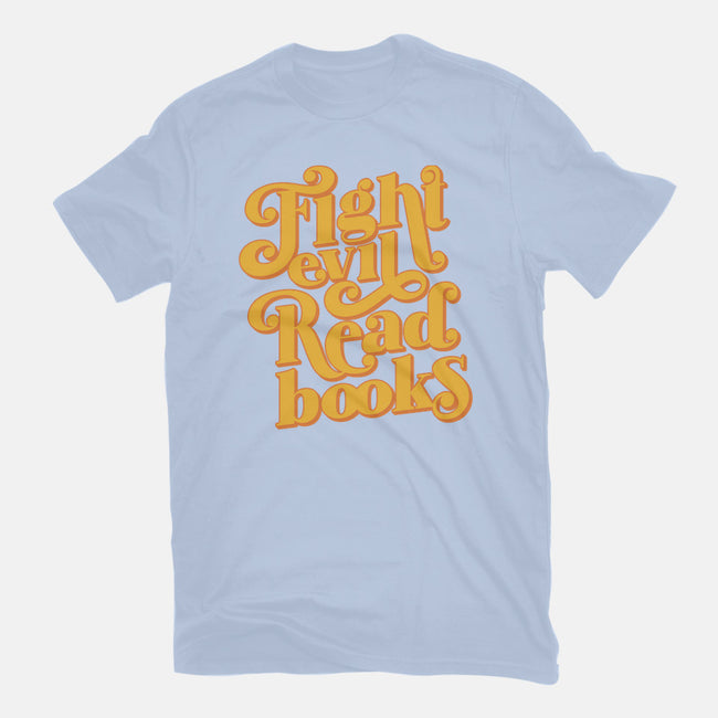Fight Evil, Read Books-womens fitted tee-Agu Luque