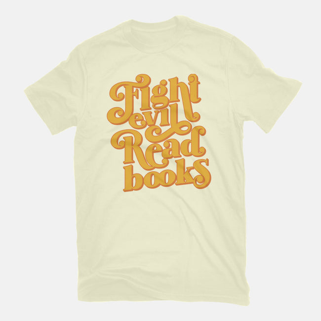 Fight Evil, Read Books-mens basic tee-Agu Luque
