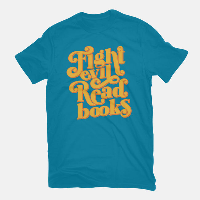 Fight Evil, Read Books-mens basic tee-Agu Luque