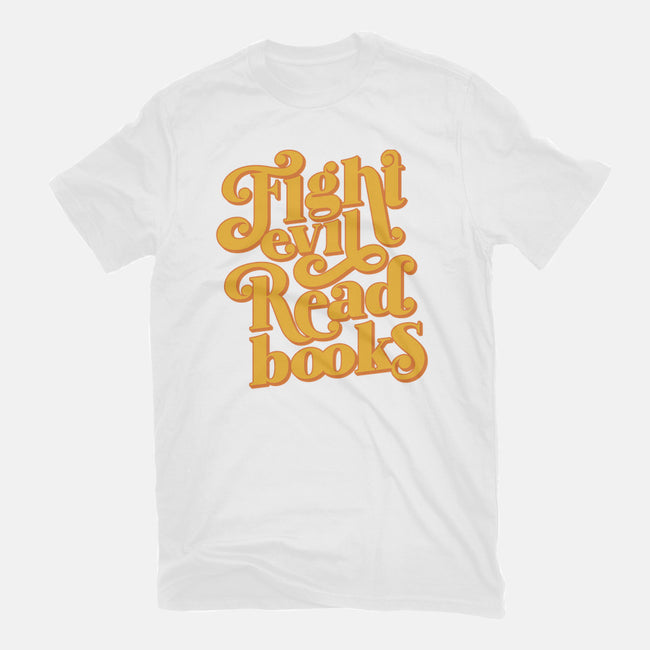 Fight Evil, Read Books-mens basic tee-Agu Luque