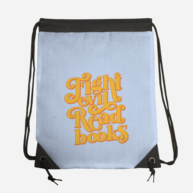 Fight Evil, Read Books-none drawstring bag-Agu Luque