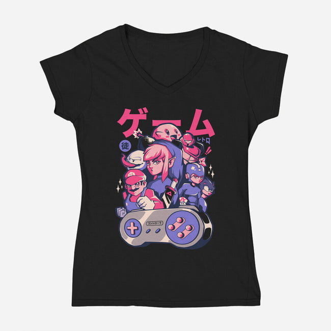 Retro Gang-womens v-neck tee-eduely