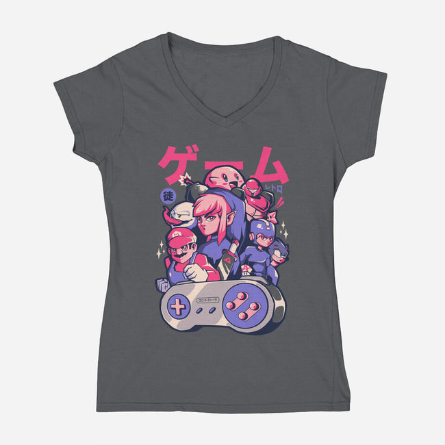 Retro Gang-womens v-neck tee-eduely