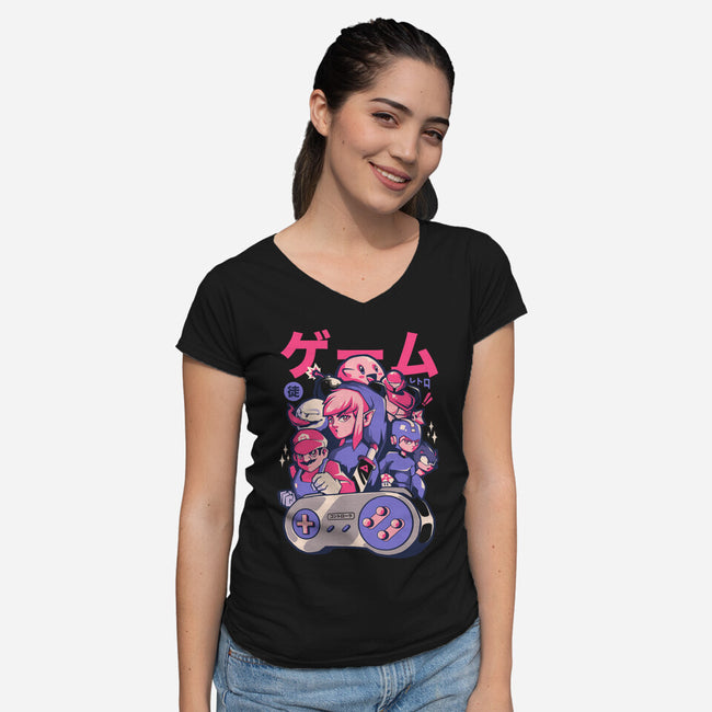 Retro Gang-womens v-neck tee-eduely