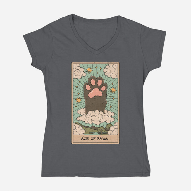 Ace of Paws-womens v-neck tee-Thiago Correa