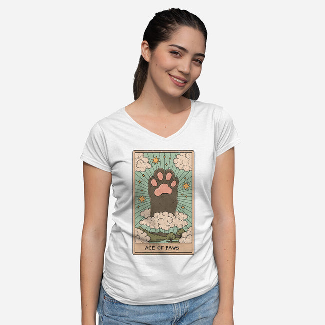 Ace of Paws-womens v-neck tee-Thiago Correa