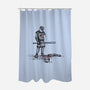 Rolling a One-none polyester shower curtain-kg07