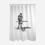 Rolling a One-none polyester shower curtain-kg07