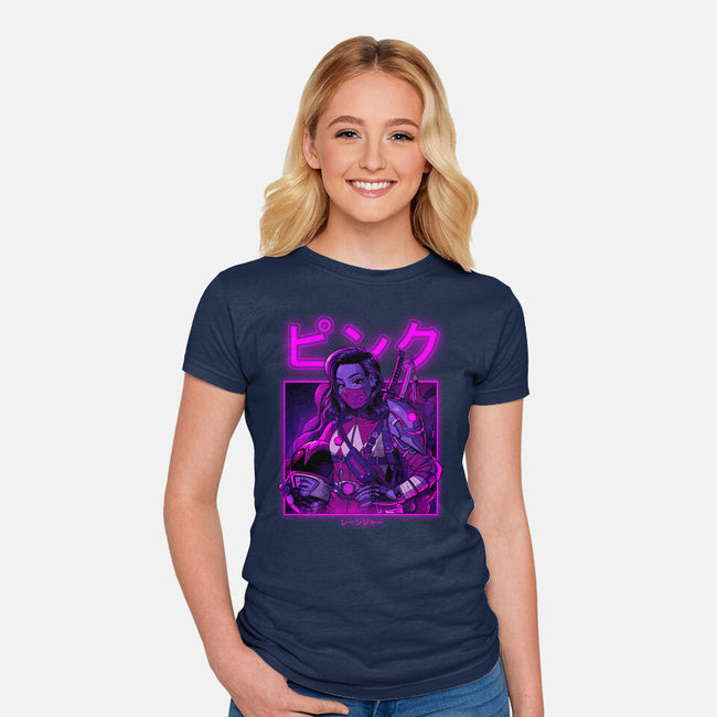 Pink Neon-womens fitted tee-Bruno Mota
