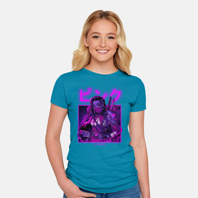 Pink Neon-womens fitted tee-Bruno Mota
