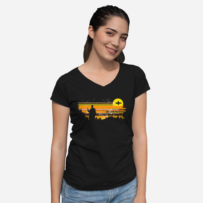 Can't Take the Sky From Me-womens v-neck tee-kharmazero