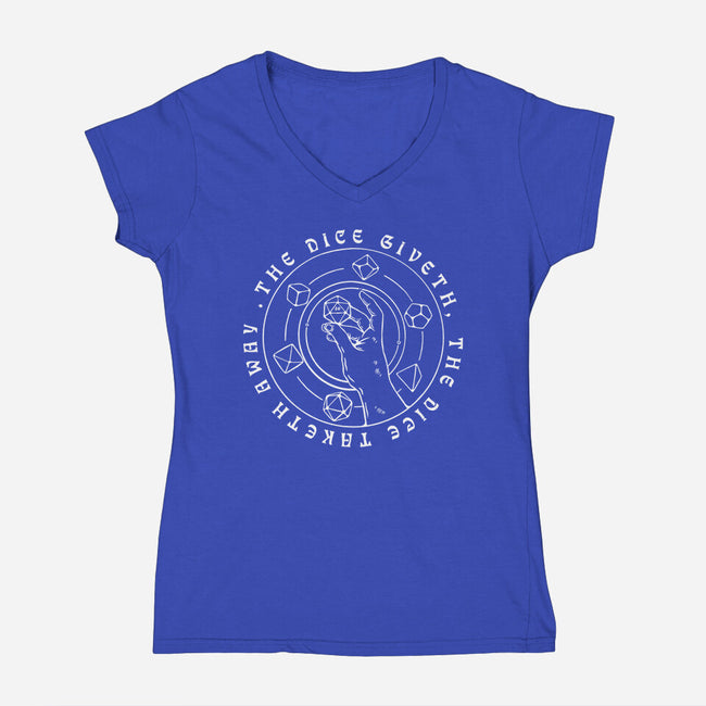 The Dice Giveth-womens v-neck tee-ShirtGoblin