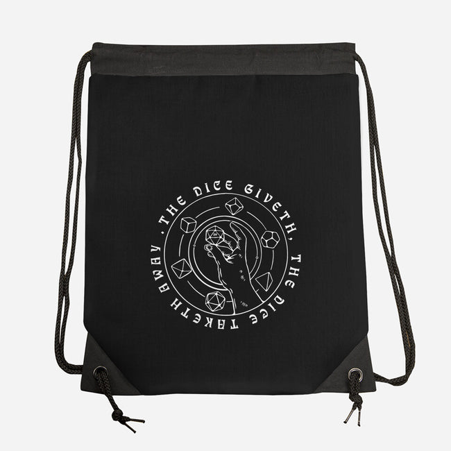 The Dice Giveth-none drawstring bag-ShirtGoblin