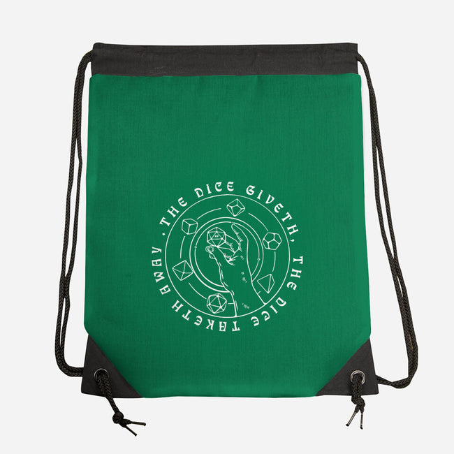The Dice Giveth-none drawstring bag-ShirtGoblin