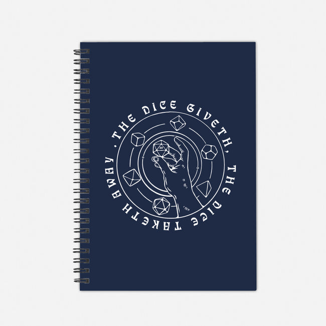 The Dice Giveth-none dot grid notebook-ShirtGoblin