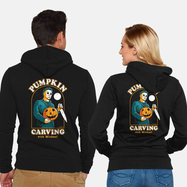 Carving With Michael-unisex zip-up sweatshirt-DinoMike