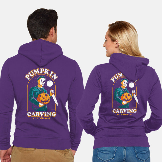 Carving With Michael-unisex zip-up sweatshirt-DinoMike