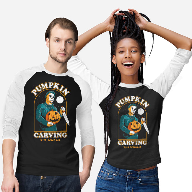 Carving With Michael-unisex baseball tee-DinoMike
