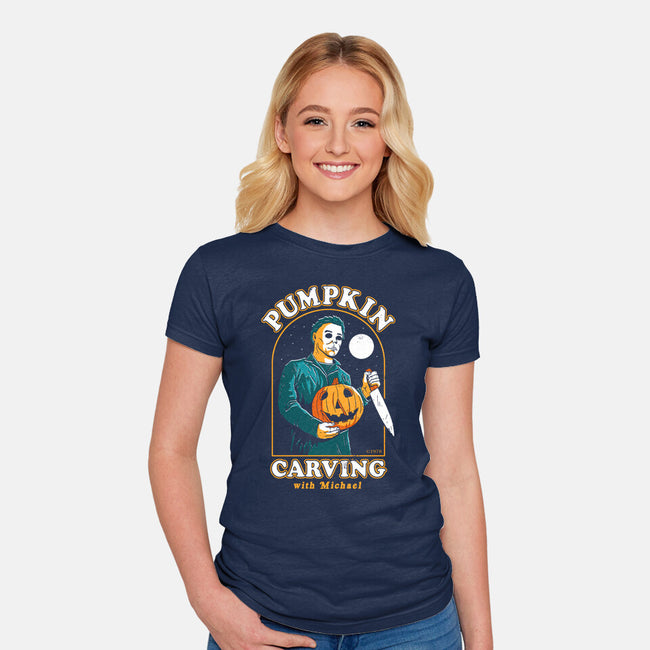 Carving With Michael-womens fitted tee-DinoMike
