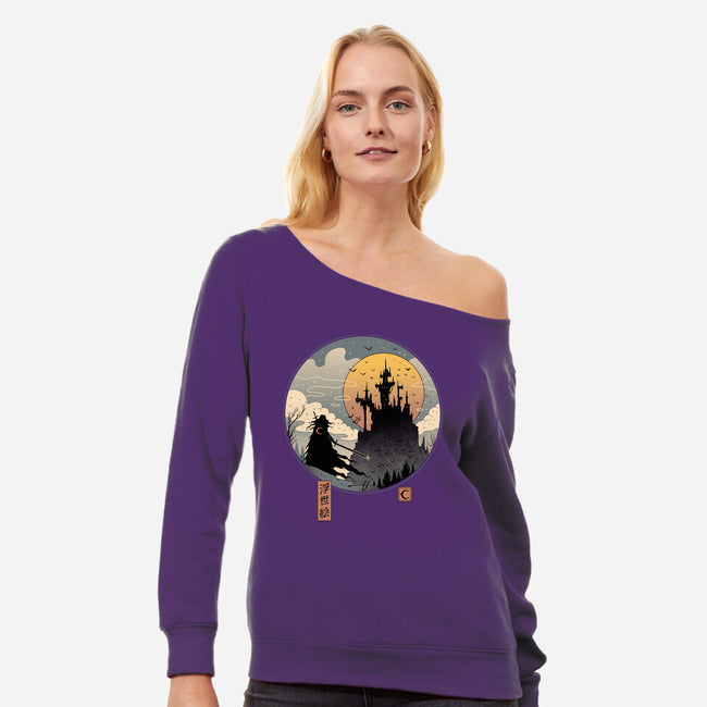 Vampire Slayer in Edo-womens off shoulder sweatshirt-vp021
