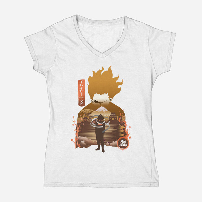 Eraser Head-womens v-neck tee-hirolabs