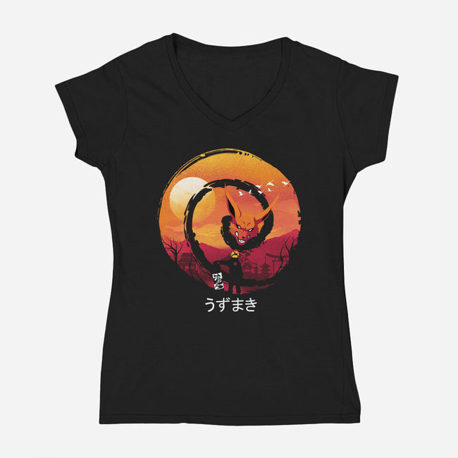 Uzumaki Night-womens v-neck tee-dandingeroz