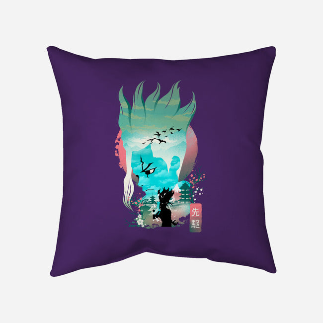 Senku Landscape-none removable cover throw pillow-dandingeroz