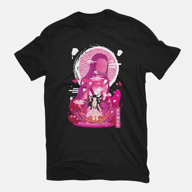 Nezuko Negative Space-womens fitted tee-SwensonaDesigns