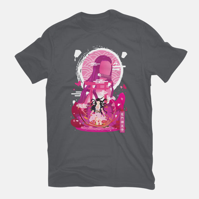 Nezuko Negative Space-womens fitted tee-SwensonaDesigns