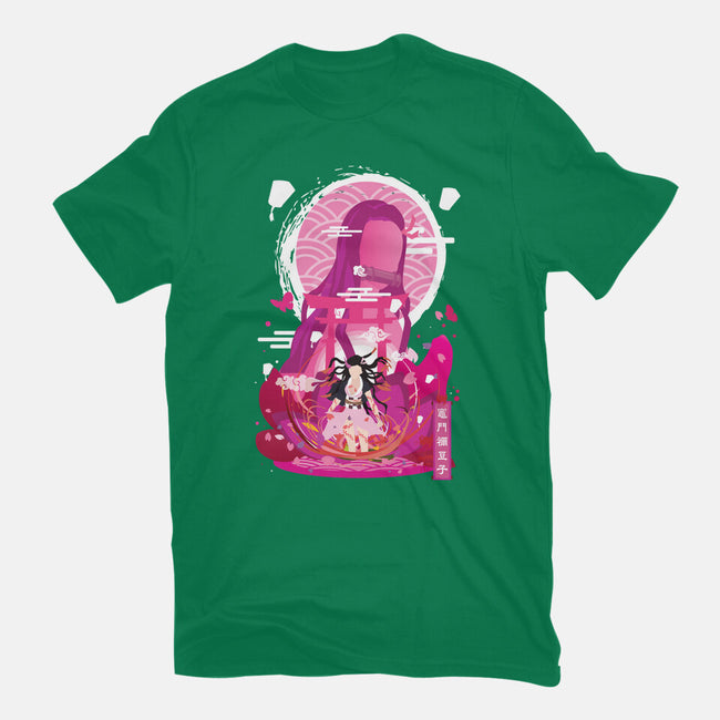 Nezuko Negative Space-womens fitted tee-SwensonaDesigns