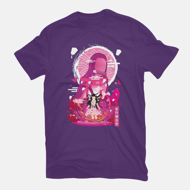 Nezuko Negative Space-womens fitted tee-SwensonaDesigns