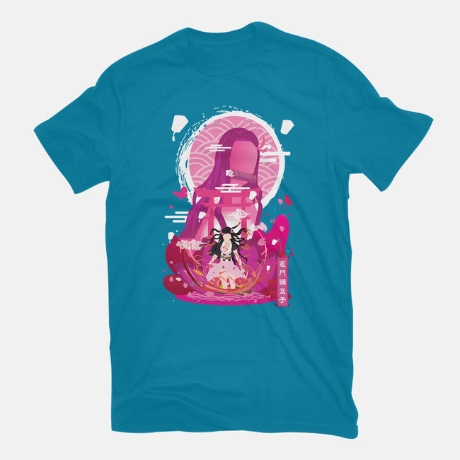 Nezuko Negative Space-womens fitted tee-SwensonaDesigns