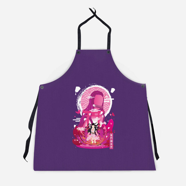 Nezuko Negative Space-unisex kitchen apron-SwensonaDesigns