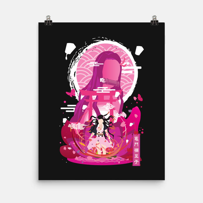 Nezuko Negative Space-none matte poster-SwensonaDesigns