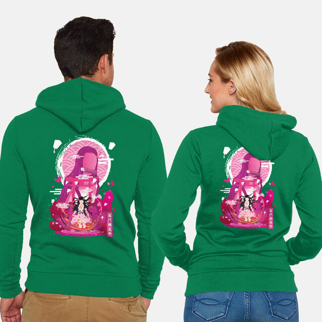 Nezuko Negative Space-unisex zip-up sweatshirt-SwensonaDesigns