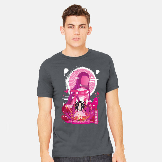 Nezuko Negative Space-mens heavyweight tee-SwensonaDesigns