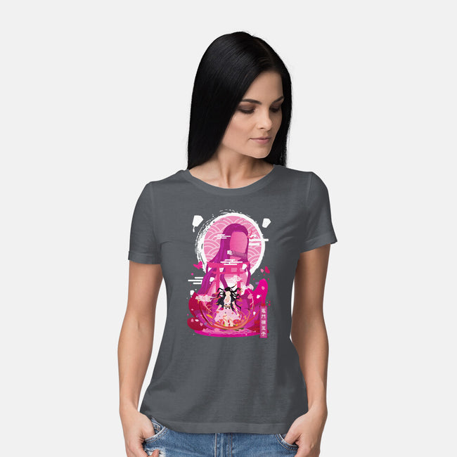 Nezuko Negative Space-womens basic tee-SwensonaDesigns