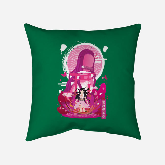 Nezuko Negative Space-none non-removable cover w insert throw pillow-SwensonaDesigns