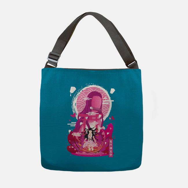 Nezuko Negative Space-none adjustable tote-SwensonaDesigns